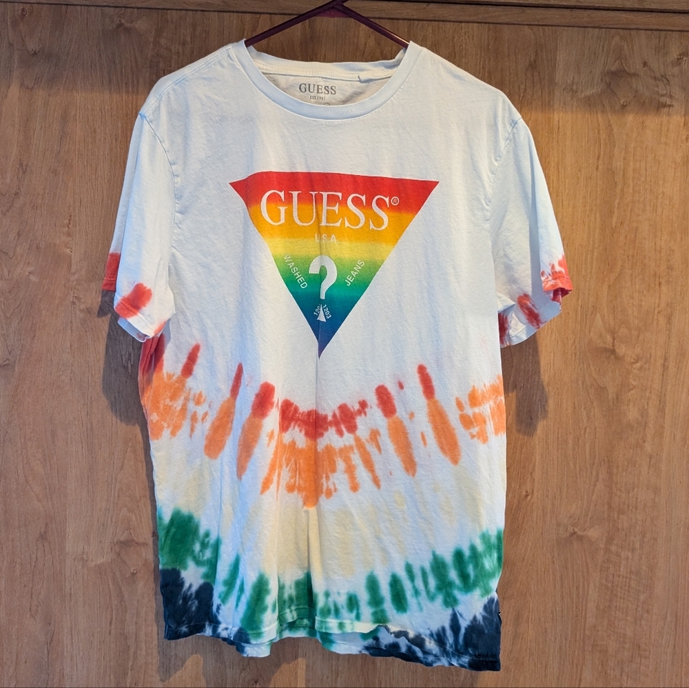 Guess Tie-Dye Logo T-Shirt XL